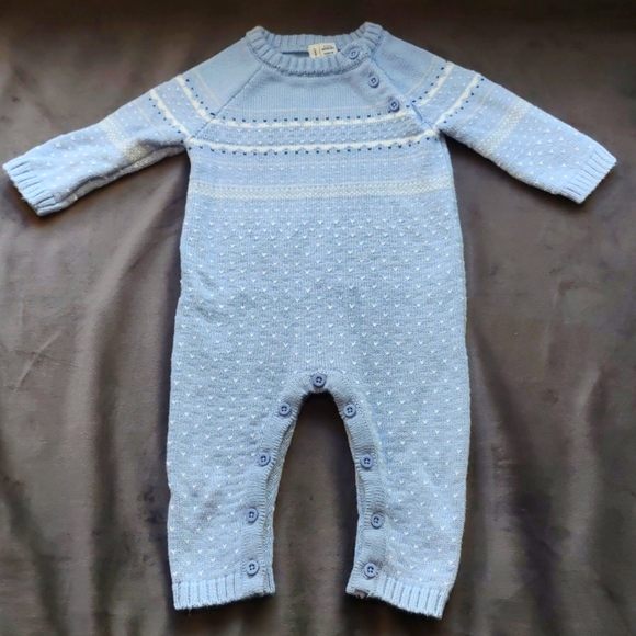 Janie and Jack Other - Janie and Jack blue and white sweater one piece